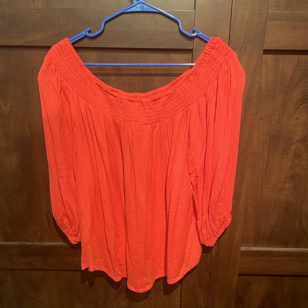 Venus off the shoulder orange top L